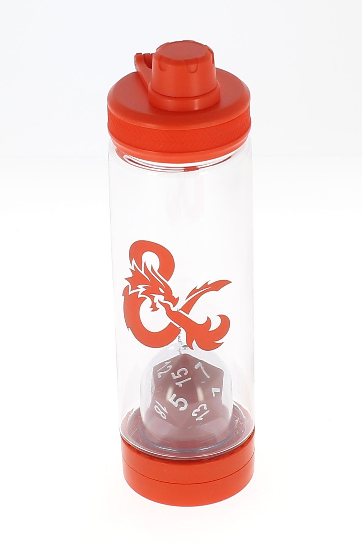 Dungeons & Dragons Water Bottle with Moulded 20 Sided Die Inside