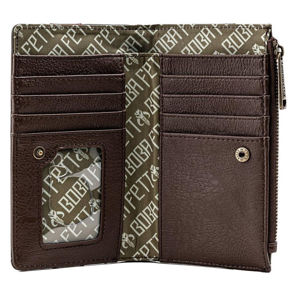 LOUNGEFLY STAR WARS BOBA FETT COSPLAY FAUX LEATHER WALLET