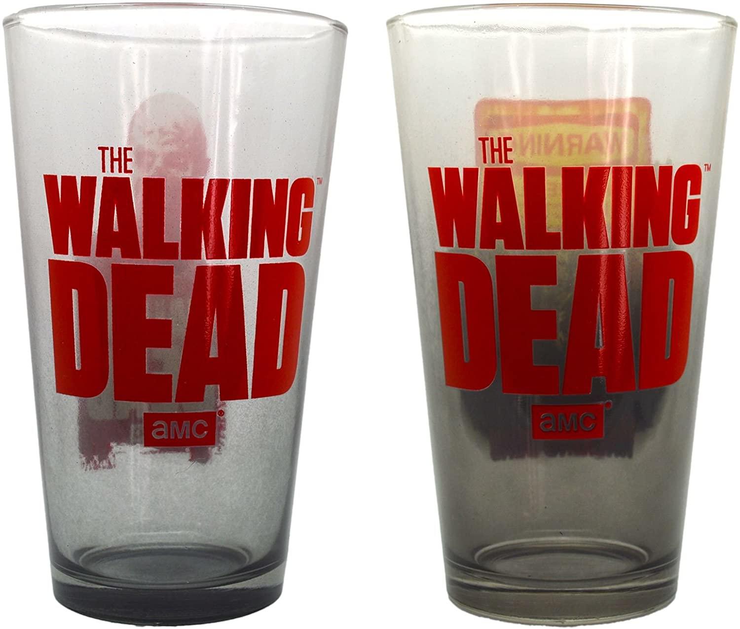 Walking Dead Warning Pint Glass