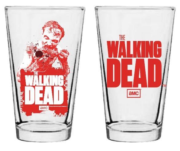 Walking Dead Glass - Red Zombie