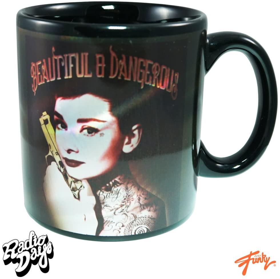 Radio Days Official Vintage Audrey Hepburn "Beautiful & Dangerous" Coffee Mug by Just Funky