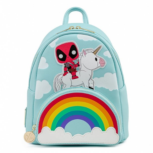 Loungefly Marvel Deadpool 30th Anniversary Unicorn Rainbow Mini Backpack