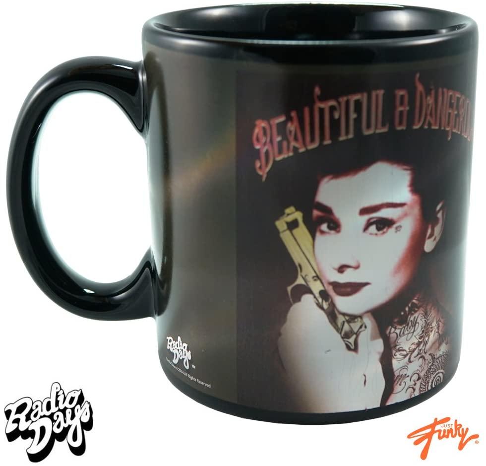 Radio Days Official Vintage Audrey Hepburn "Beautiful & Dangerous" Coffee Mug by Just Funky
