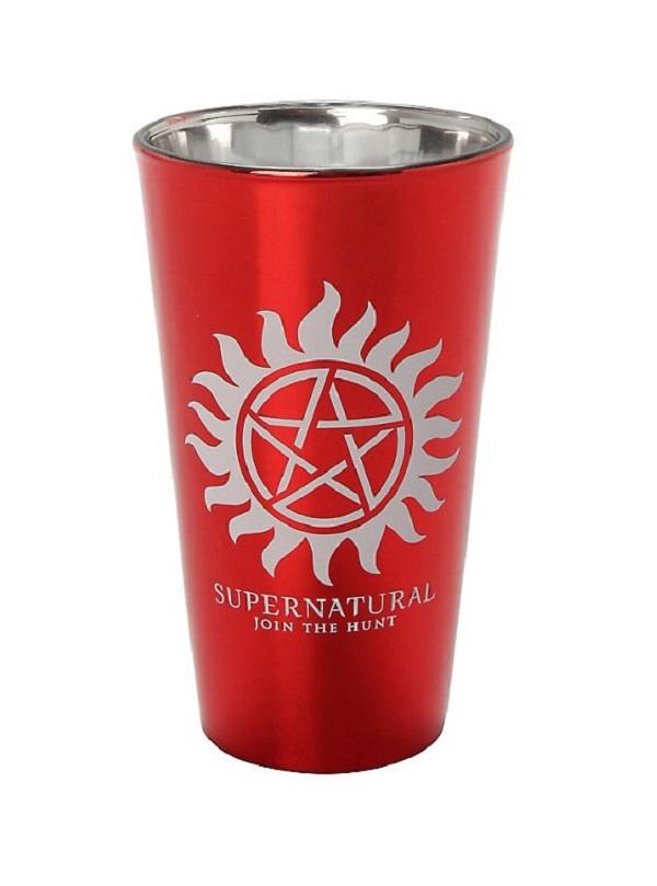 Supernatural Red Aluminium Plated Pint Glass