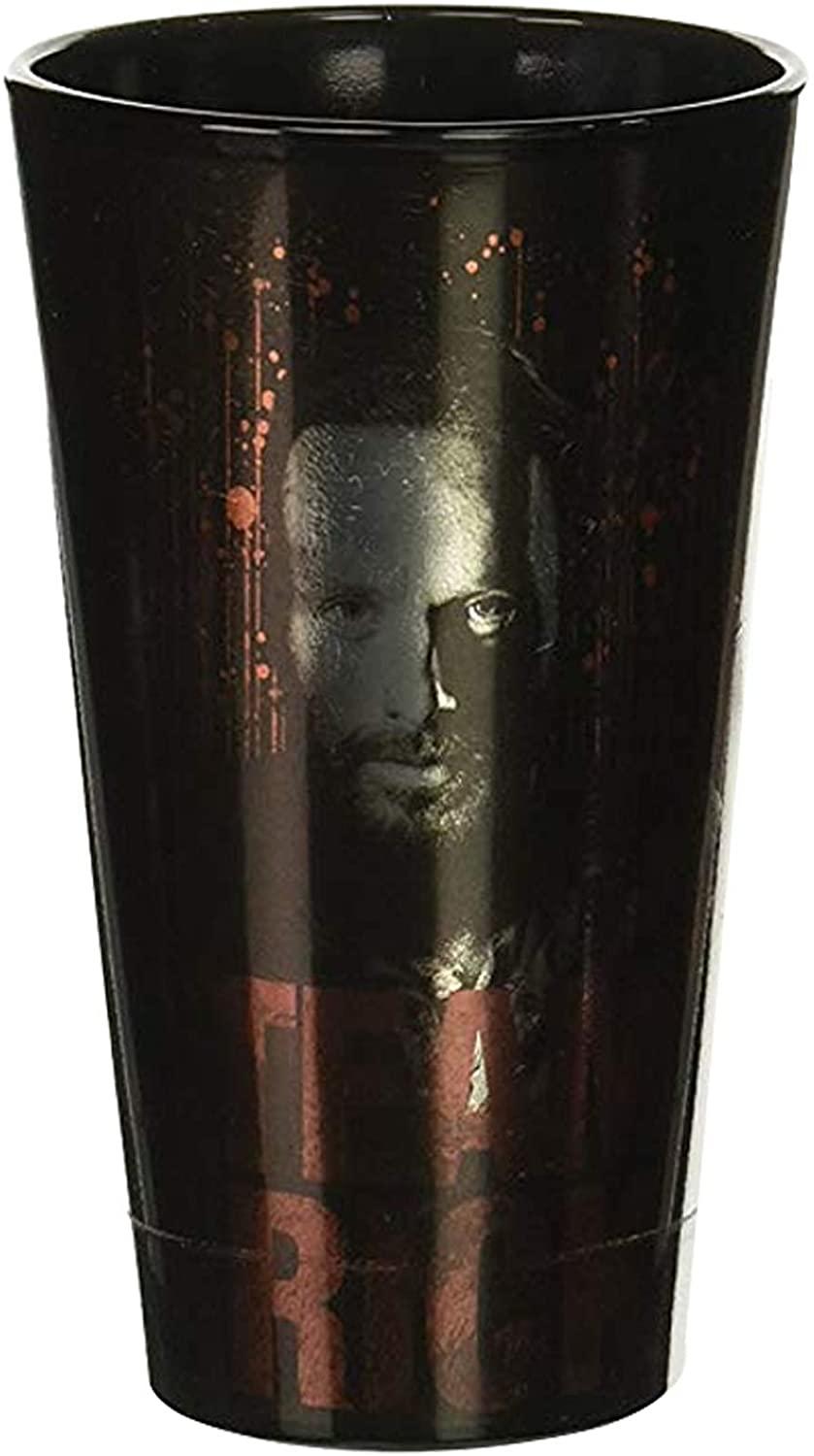 The Walking Dead Daryl, Rick, and Zombies Metallic Foil Pint Glasses set of 4