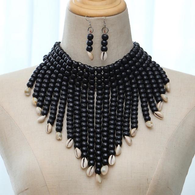 African Statement Chunky Necklaces For Women Multi Strand