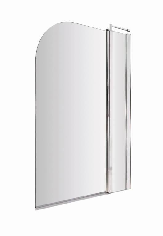 An image of Nuie Chrome Straight Bath Screen With Fixed Panel 1435 X 985Mm