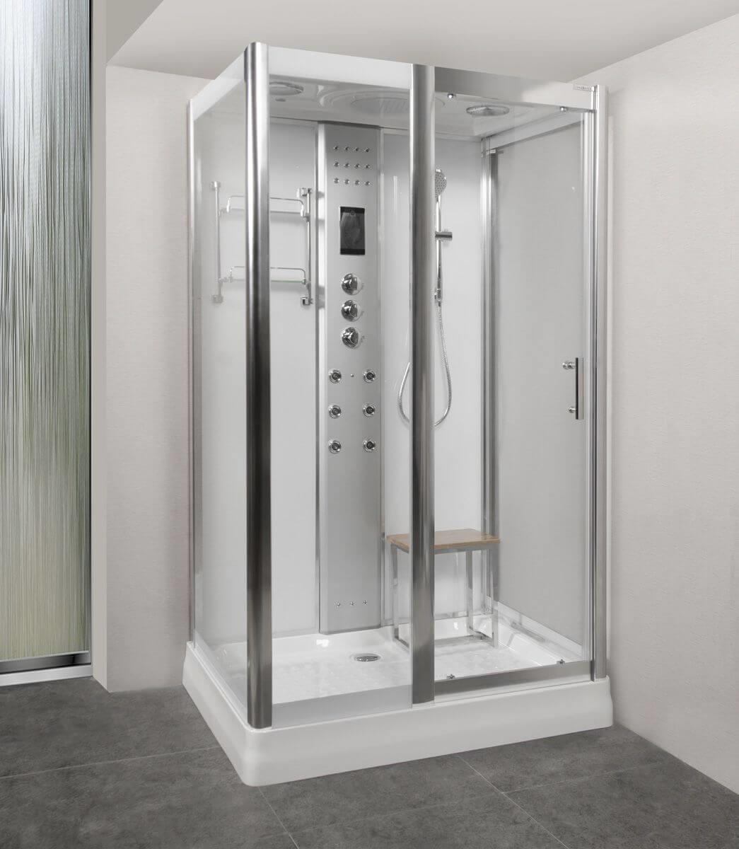 An image of Lisna Waters Lw9 White 1200Mm X 900Mm Steam Shower Enclosure