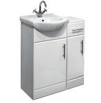 An image of Nuie Delaware Classic 700Mm Bathroom Furniture Single Basin White Vanity Unit & ...