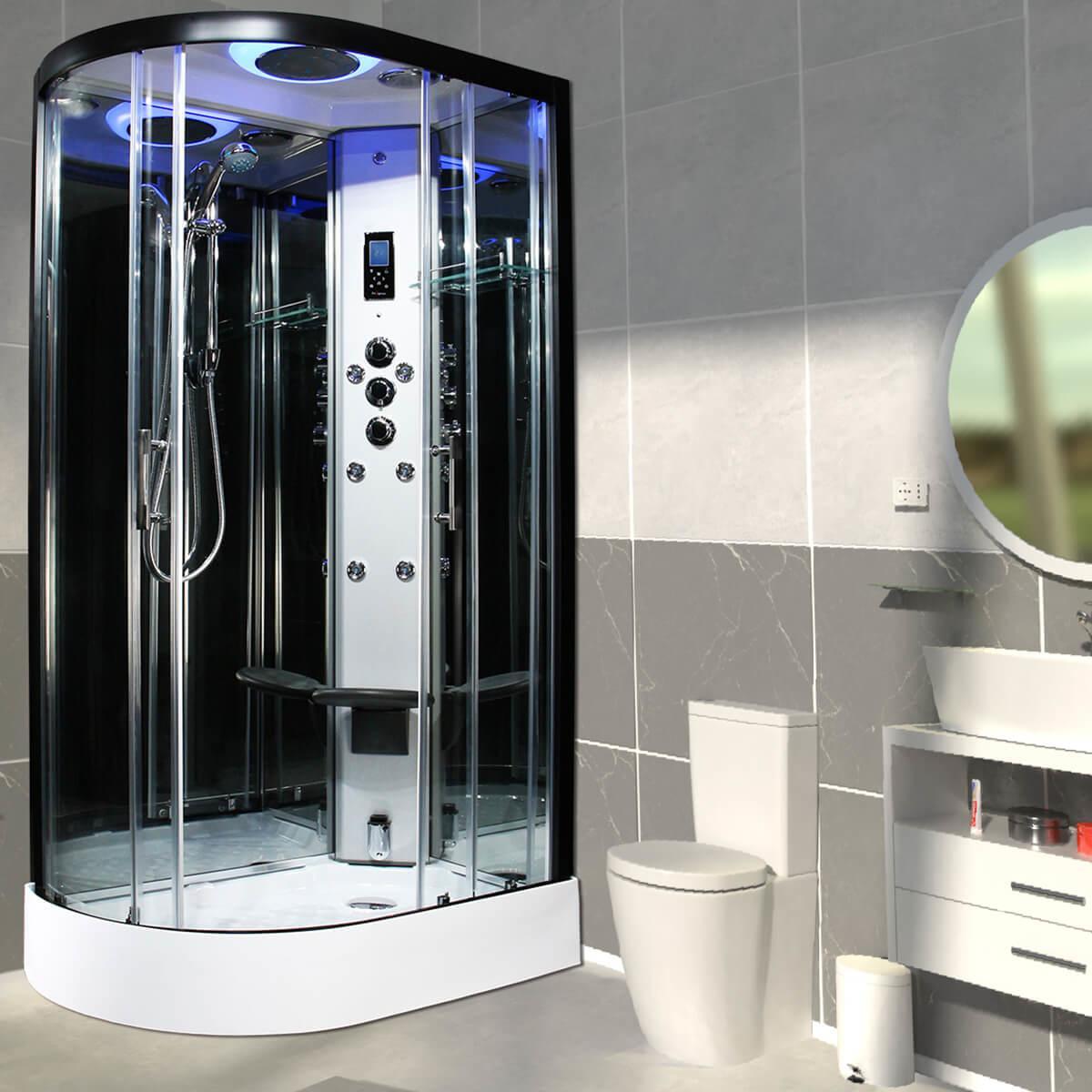 An image of Insignia Premium Right 1100Mm X 700Mm Offset Quadrant Steam Shower Cabin Customi...