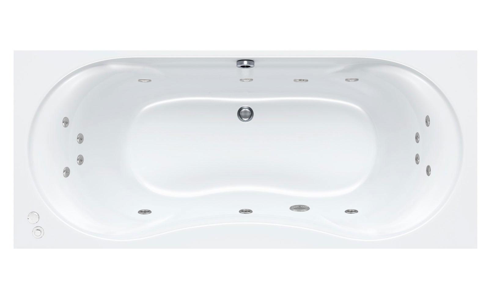 An image of Carron 1800Mm X 800Mm Arc Duo Double Ended Whirlpool Bath 14 Jets System