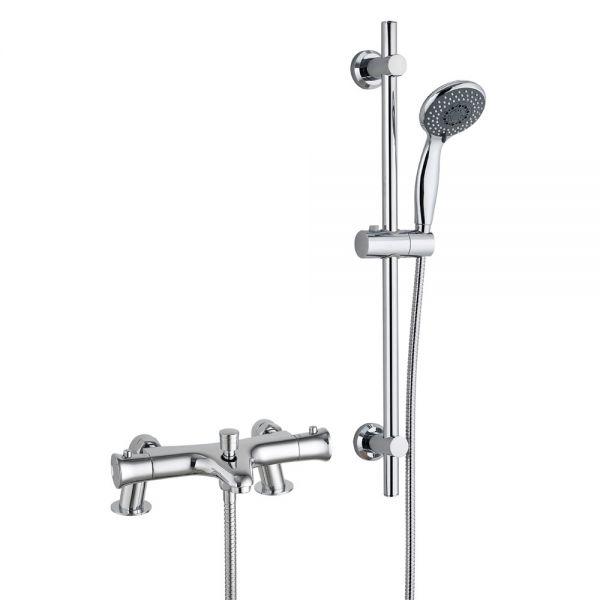 An image of Trinity Plumb Essentials Thermostatic Bath Shower Mixer Riser Kit