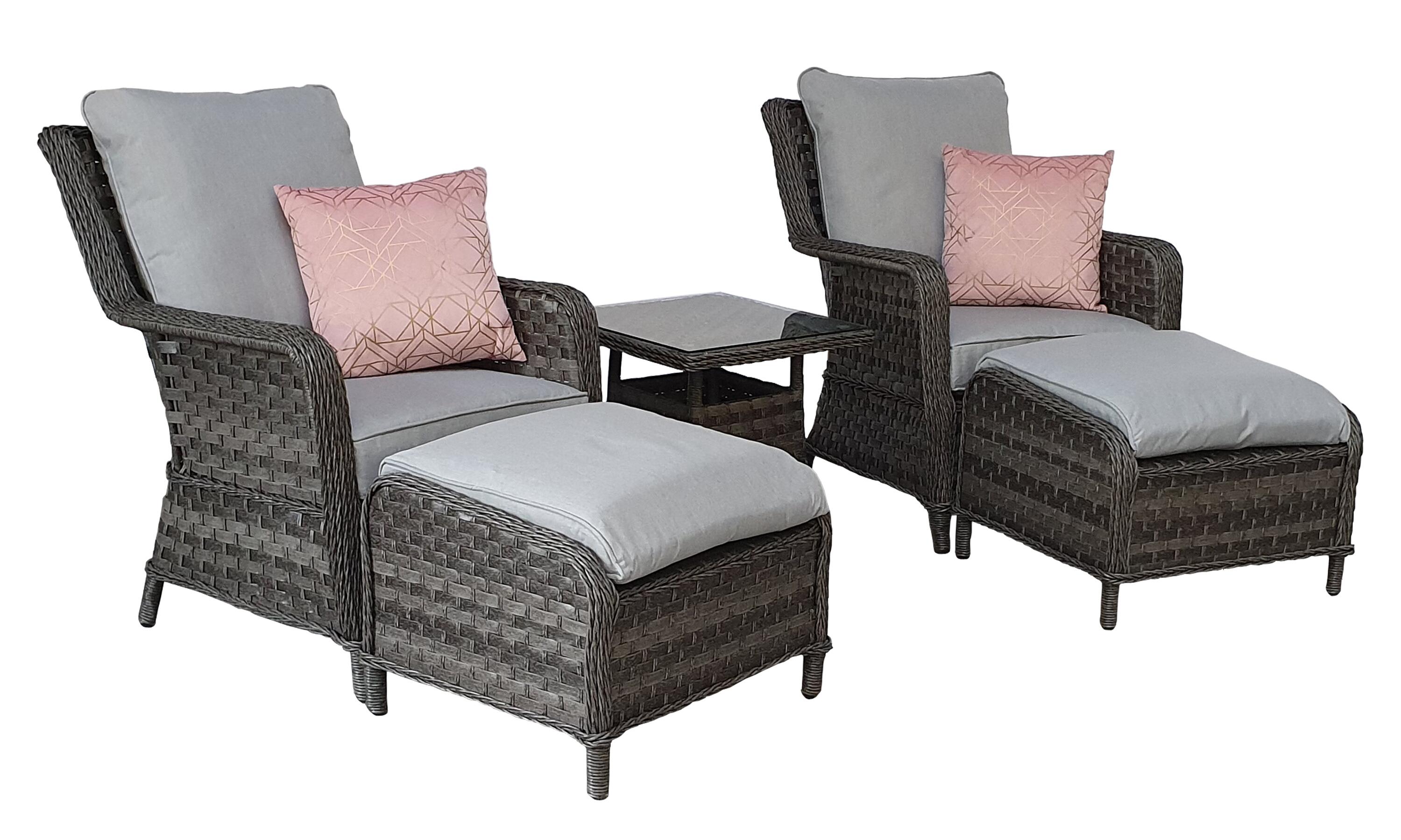 An image of Signature Weave Mia Lounge Set Grey Garden Furniture