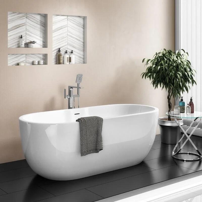 LWS220 Curve White 1700mm x 800mm Double Ended Freestanding Bath
