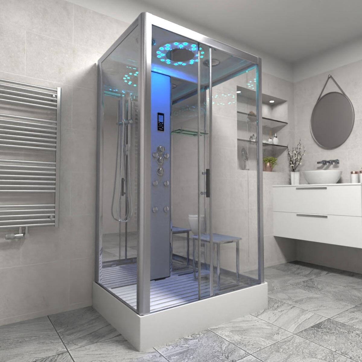 An image of Insignia Platinum 1050Mm X 850Mm Rectangle Steam Shower Cabin