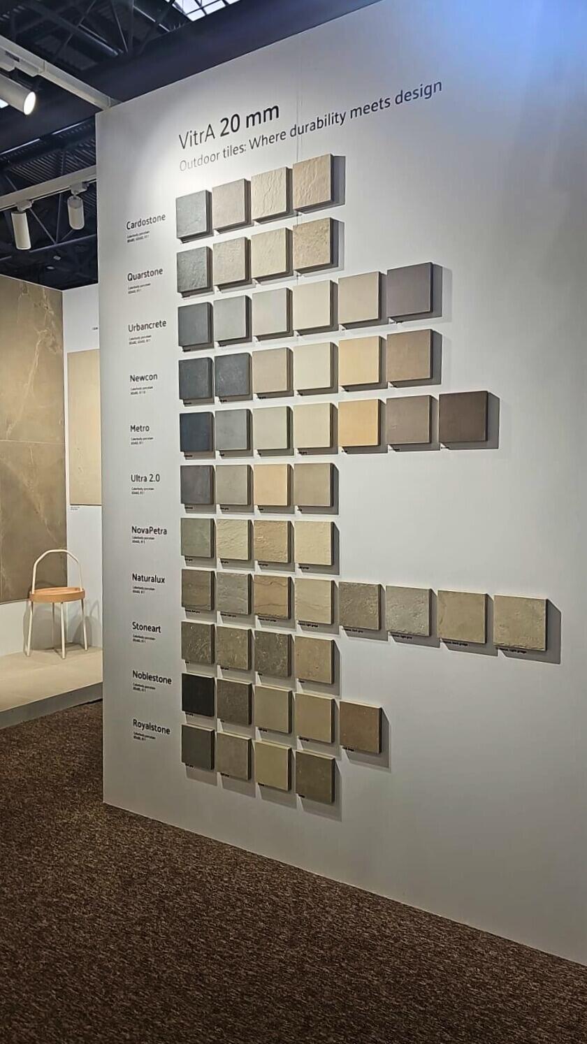 Bathroom renovation planning with measurements, tile samples and a simple layout sketch