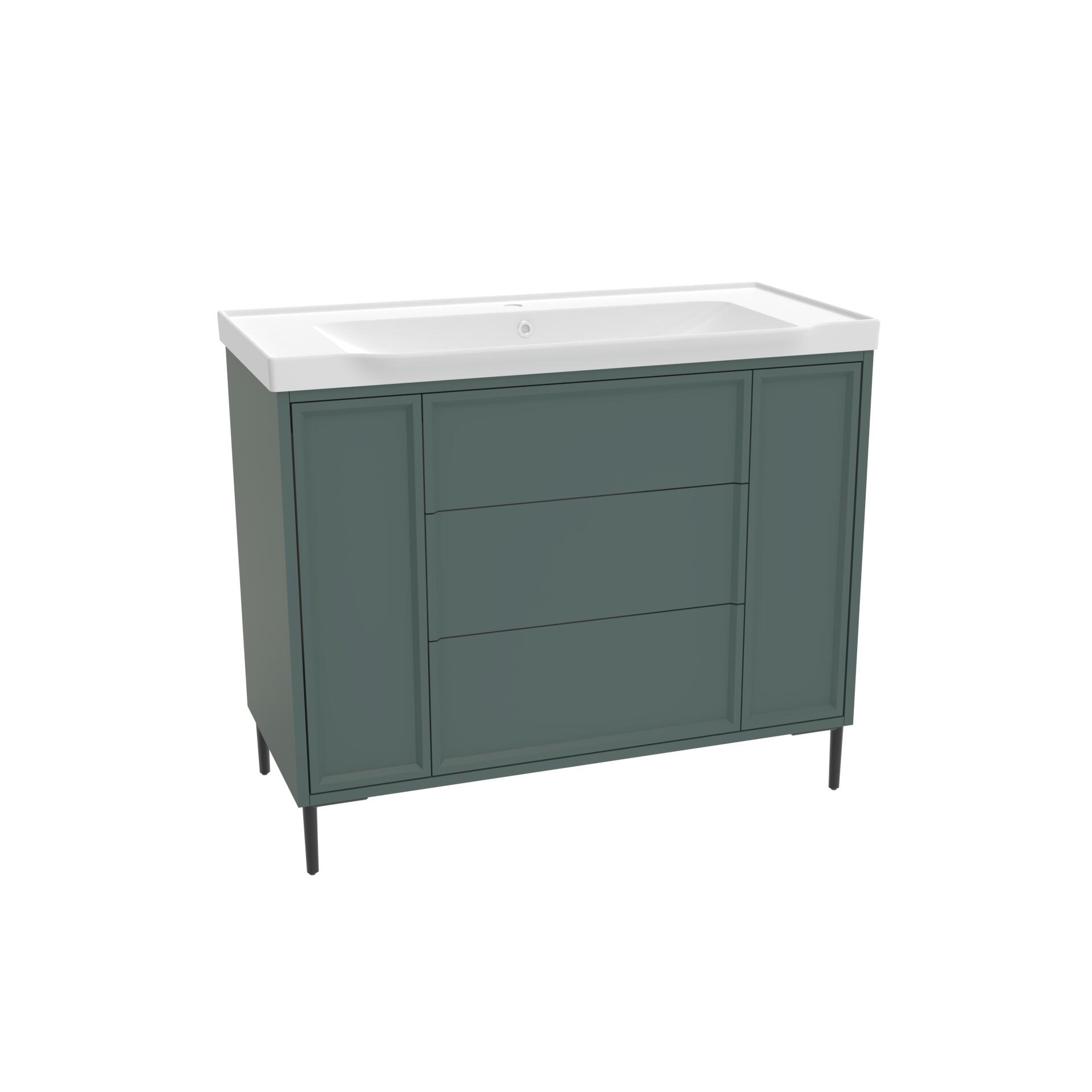 Scudo Bota 1008mm freestanding vanity unit in Parisian Green, Painted MDF