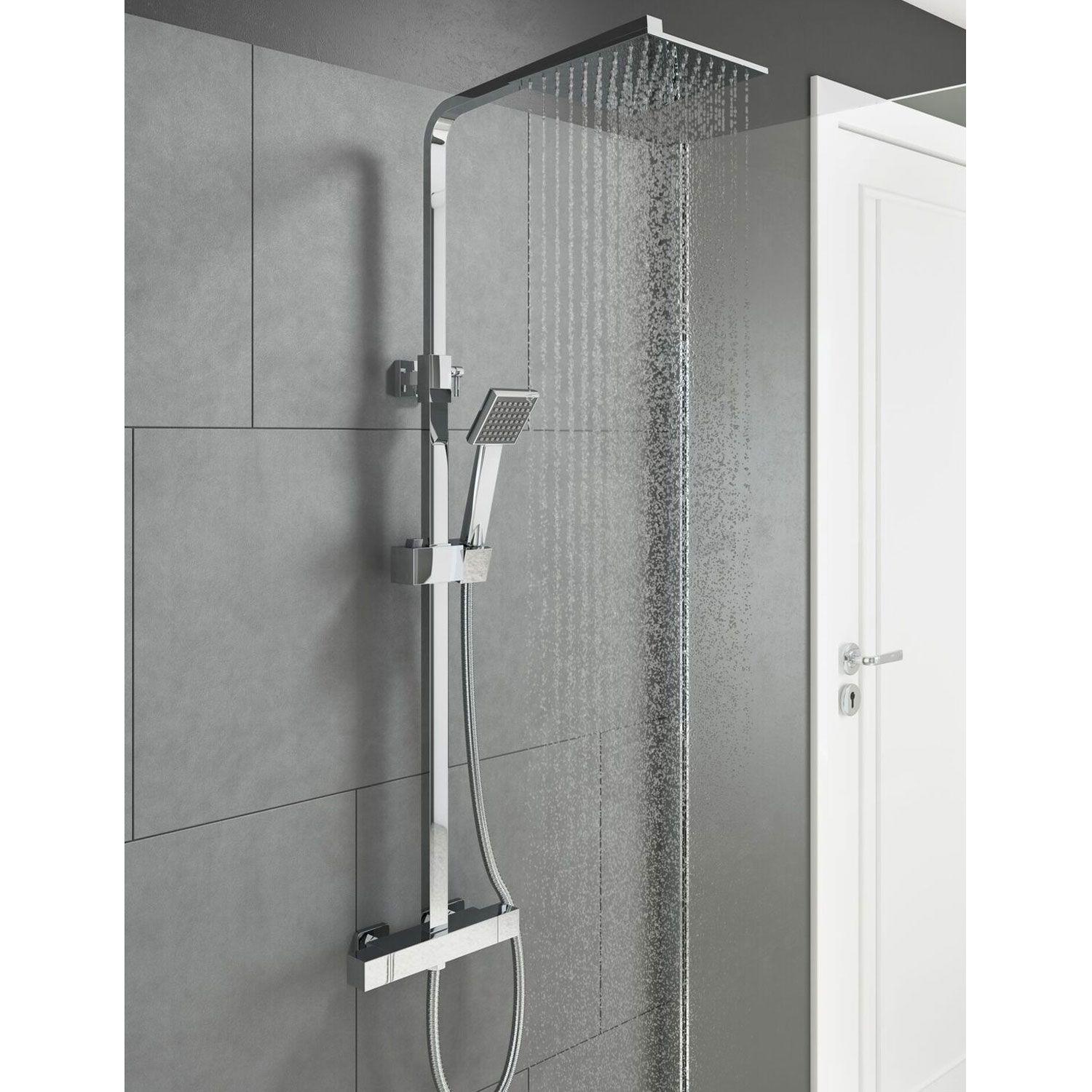 Jupiter Marilia Square Exposed Thermostatic Valve with Rigid Riser ...