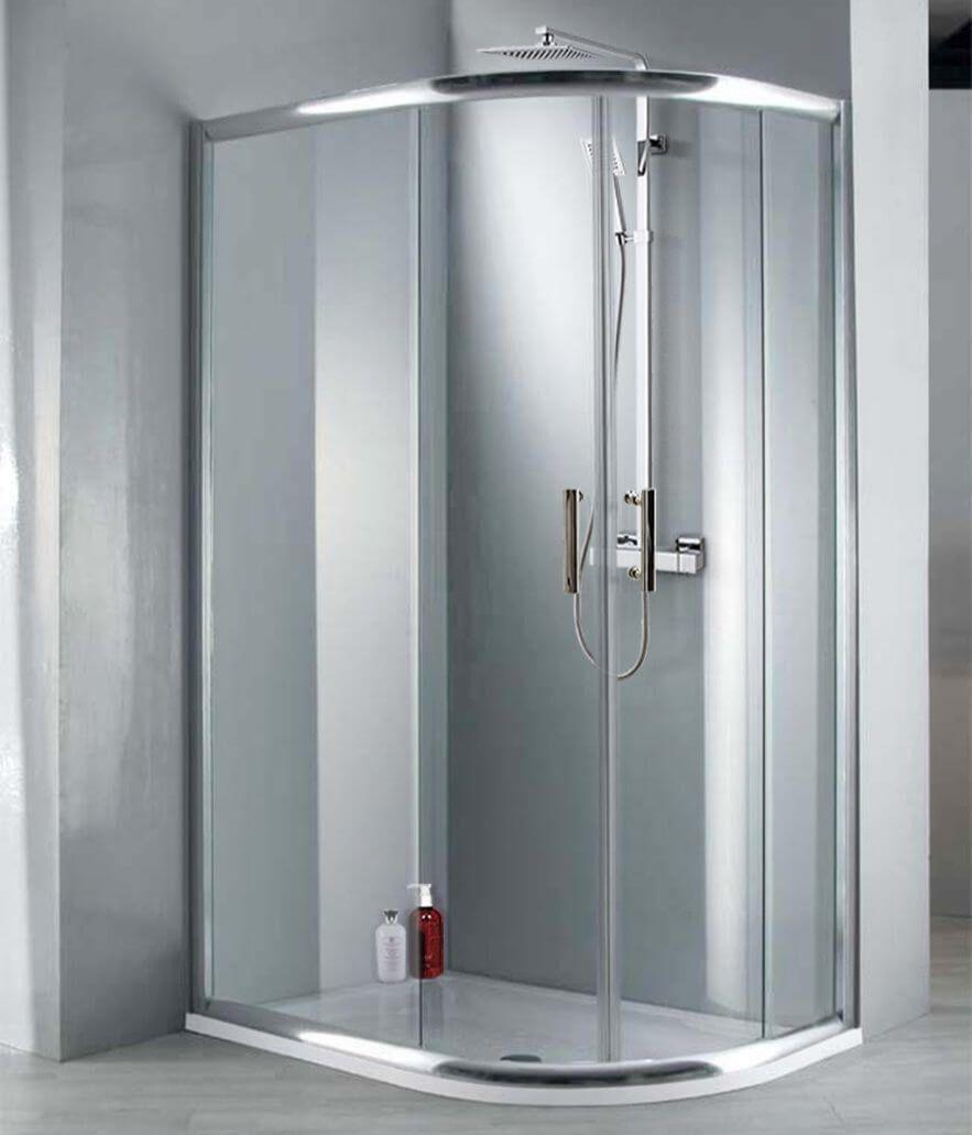 700mm x 700mm Shower Enclosure Small Quadrant & Easyplumb GRP Shower Tray 6mm Glass
