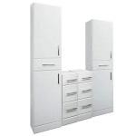 An image of Nuie Delaware 1300Mm Double 350Mm Tallboy White Bathroom Cupboard & 300Mm Drawe....