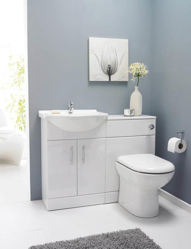 An image of Saturn Furniture Sat001 Pack 1050Mm Bathroom Vanity Basin Wc Unit Inc Btw Toilet