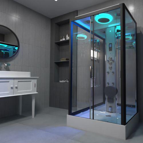 An image of Insignia Premium 1050Mm X 850Mm Rectangle Steam Shower Cabin