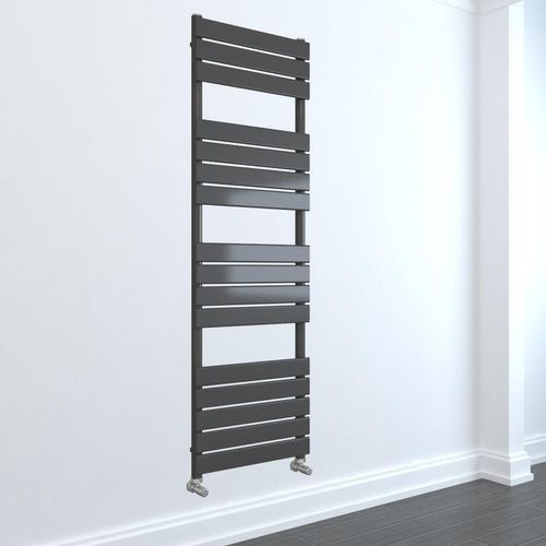 main image of Lisna Waters Palma Anthracite 1600mm x 500mm Straight Ladder Towel Rail Radiator