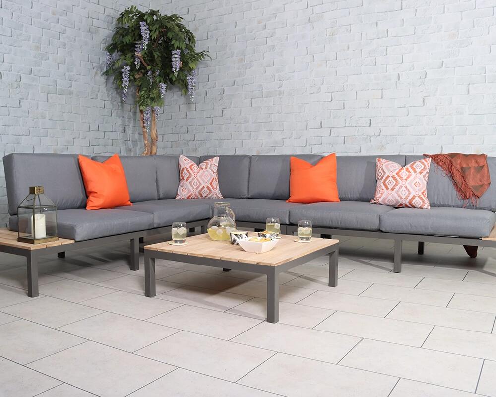 An image of Royal Craft Aspen Corner Lounging Set - Fsc Certified 100% Teak Garden Furniture