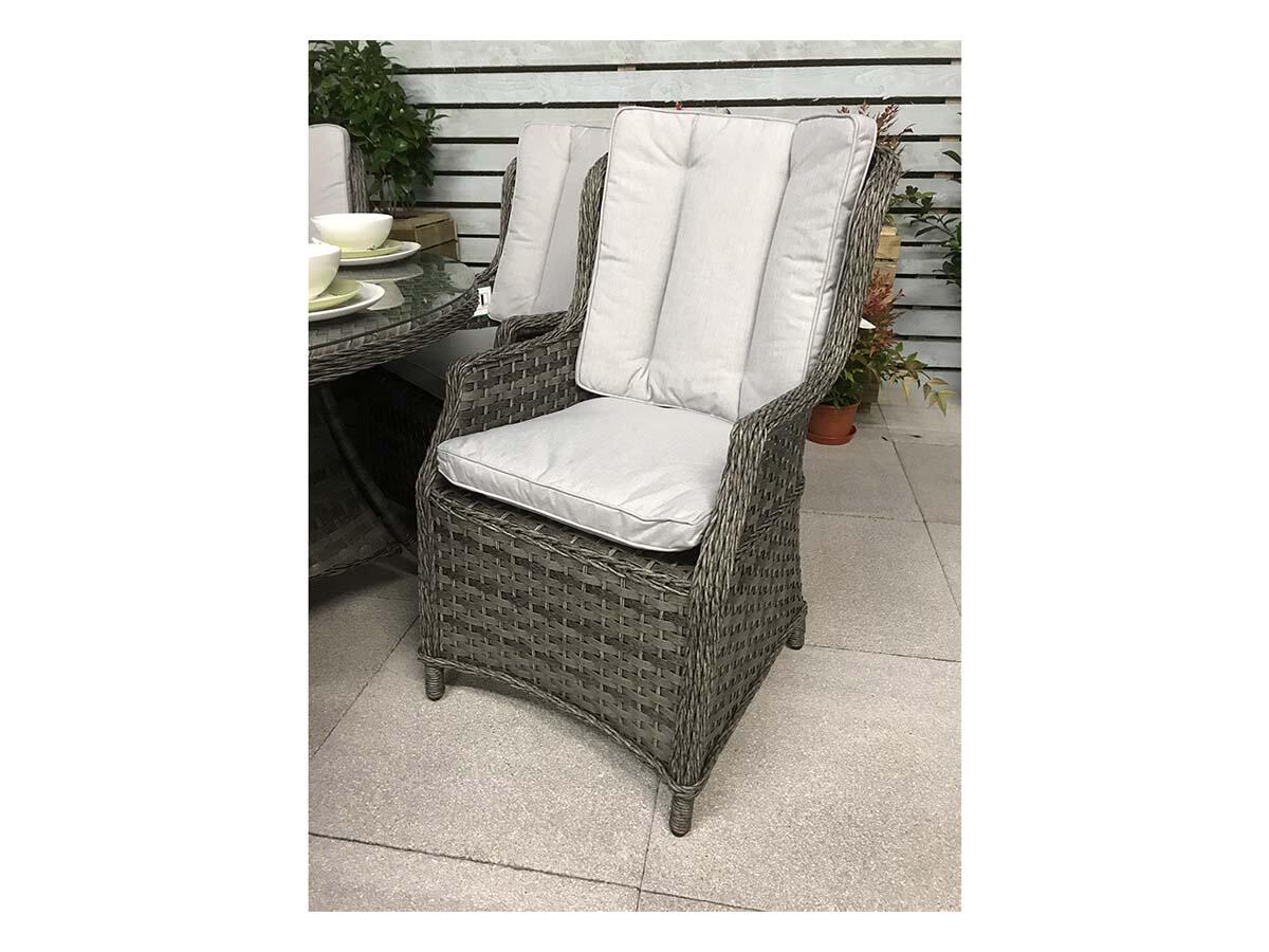 An image of Signature Weave Victoria Pair Of High Back Dining Chairs Garden Furniture