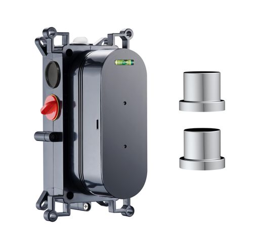 Scudo concealed shower valve body, 2 outlet, stainless steel