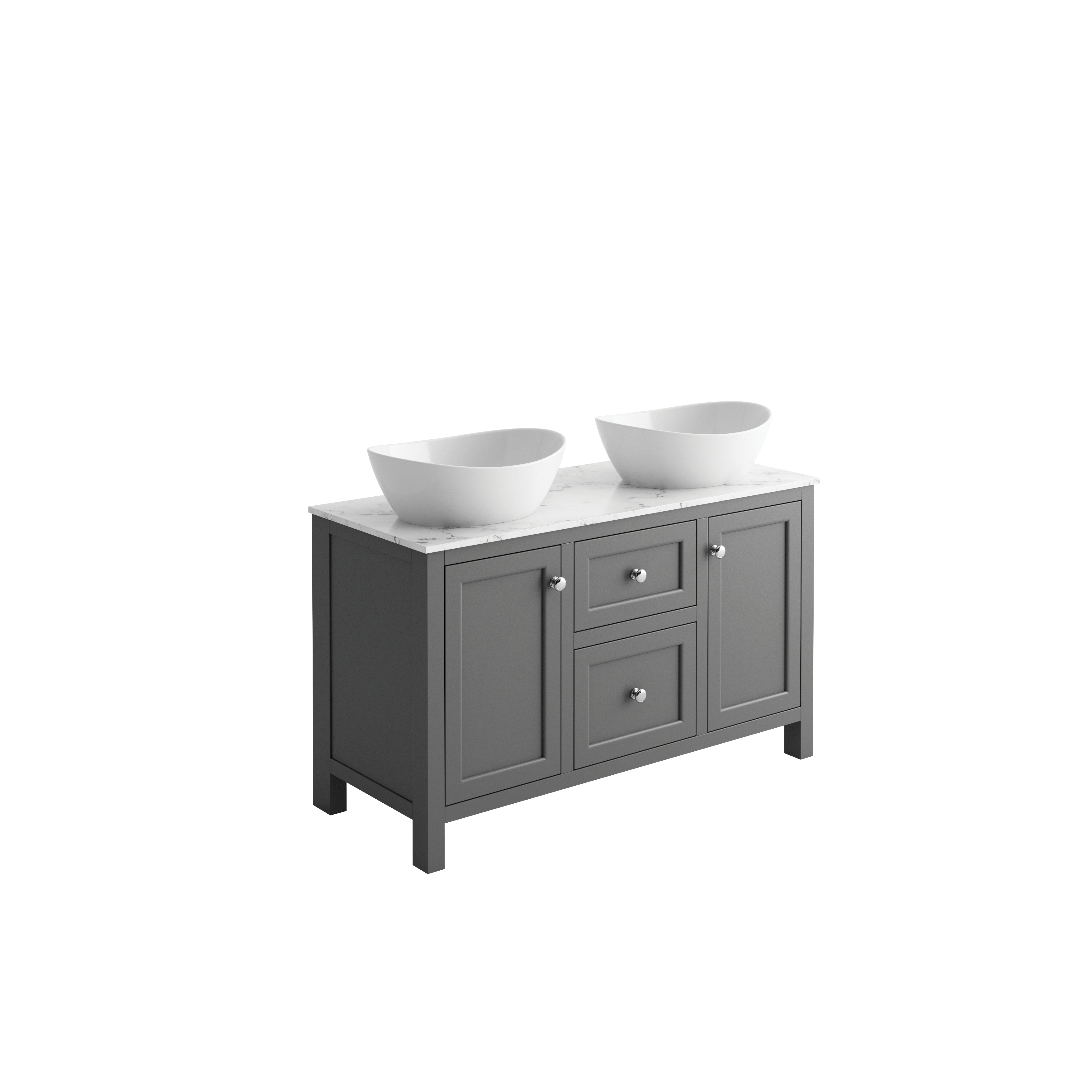 Scudo Montpelier 1200mm freestanding vanity unit, traditional style, Spa Grey finish