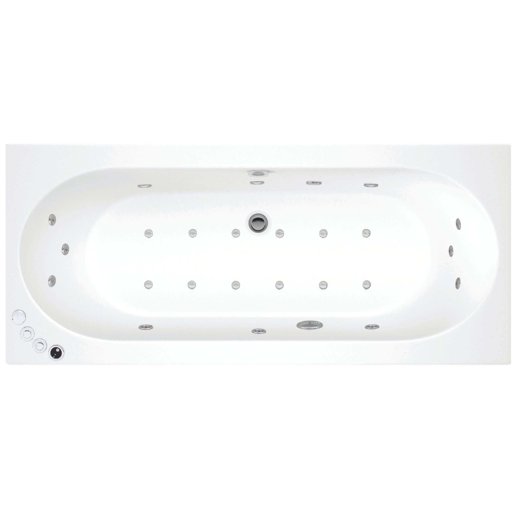 An image of Lisna Waters Maple 1800Mm X 800Mm Double Ended Whirlpool Bath & Air Spa Bath 24 ...