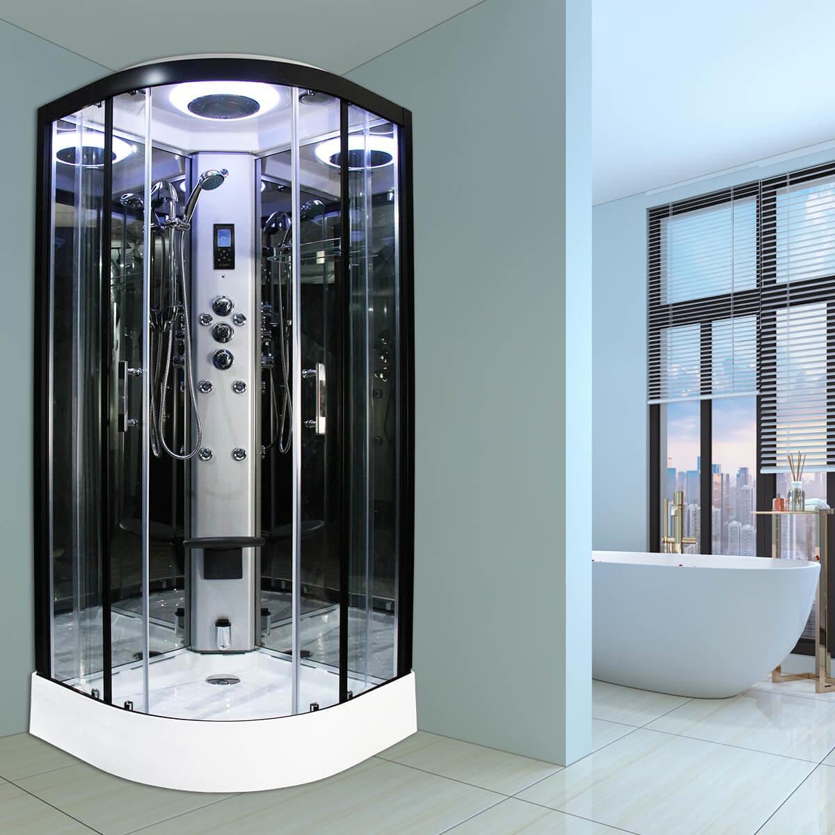 An image of Insignia Premium 1000Mm X 1000Mm Quadrant Steam Shower Cabin Customise Frame / ....