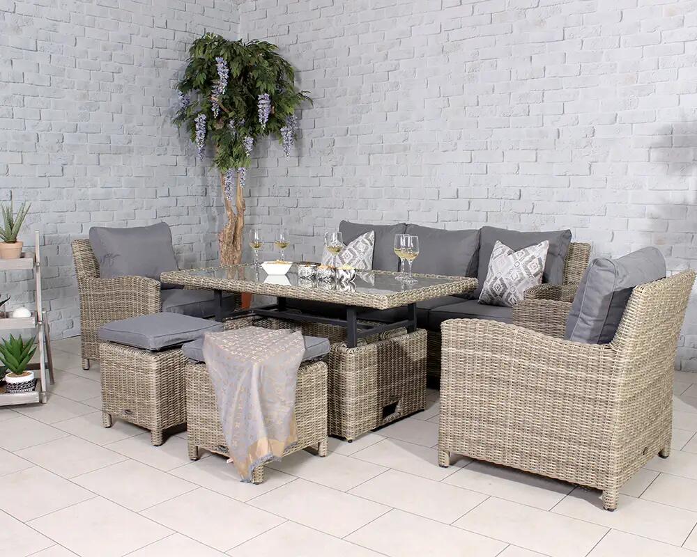 An image of Royal Craft Wentworth Deluxe Sofa Dining Set Garden Furniture