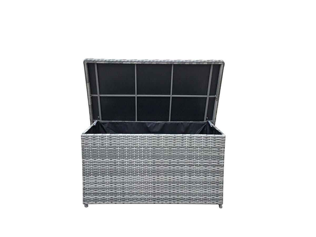 An image of Signature Weave Cushion Box - Large Cushion Box Sarah Grey Weave Garden Furnitur...