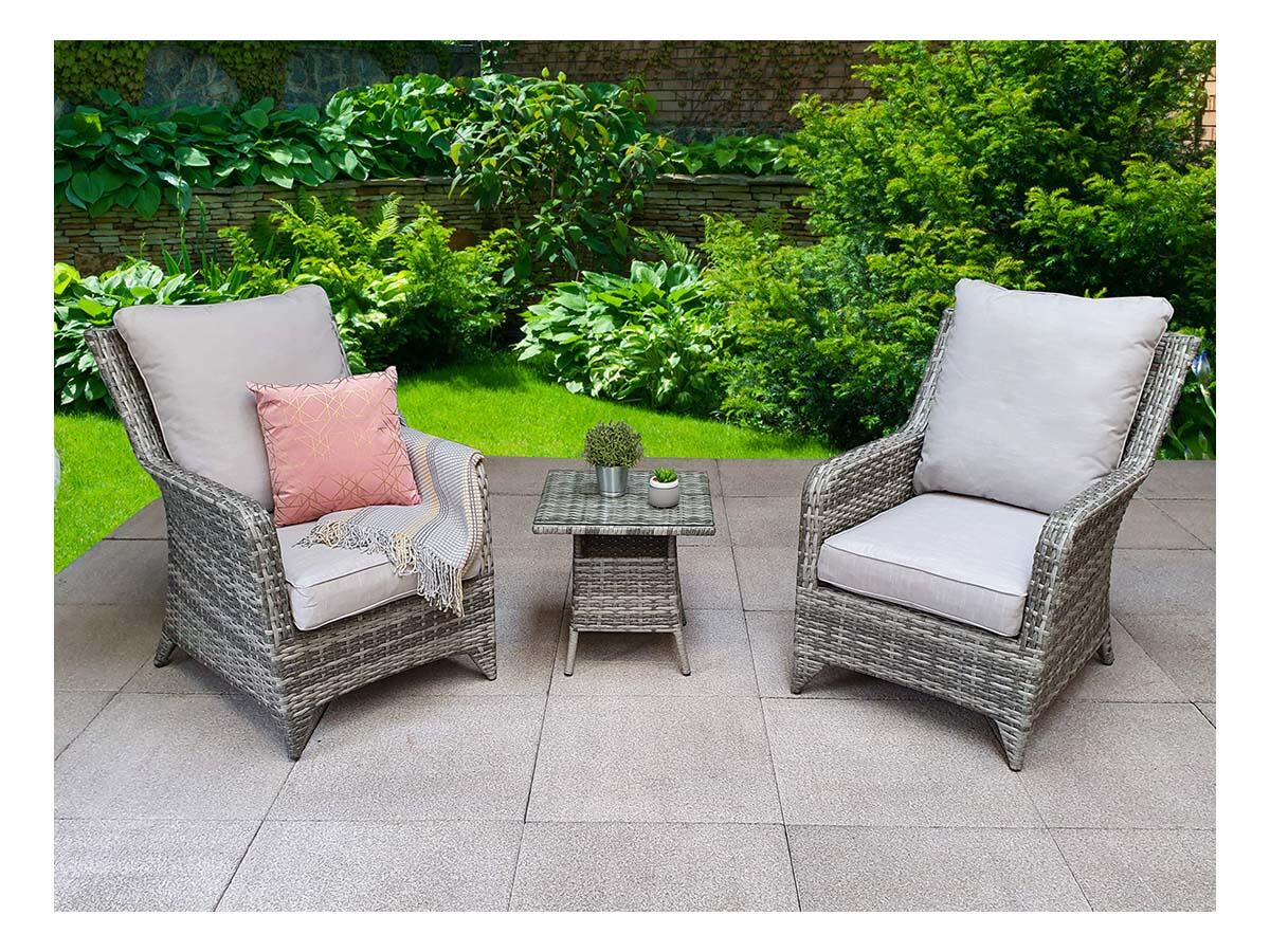 An image of Signature Weave Sarah Lounge Set In Grey Garden Furniture