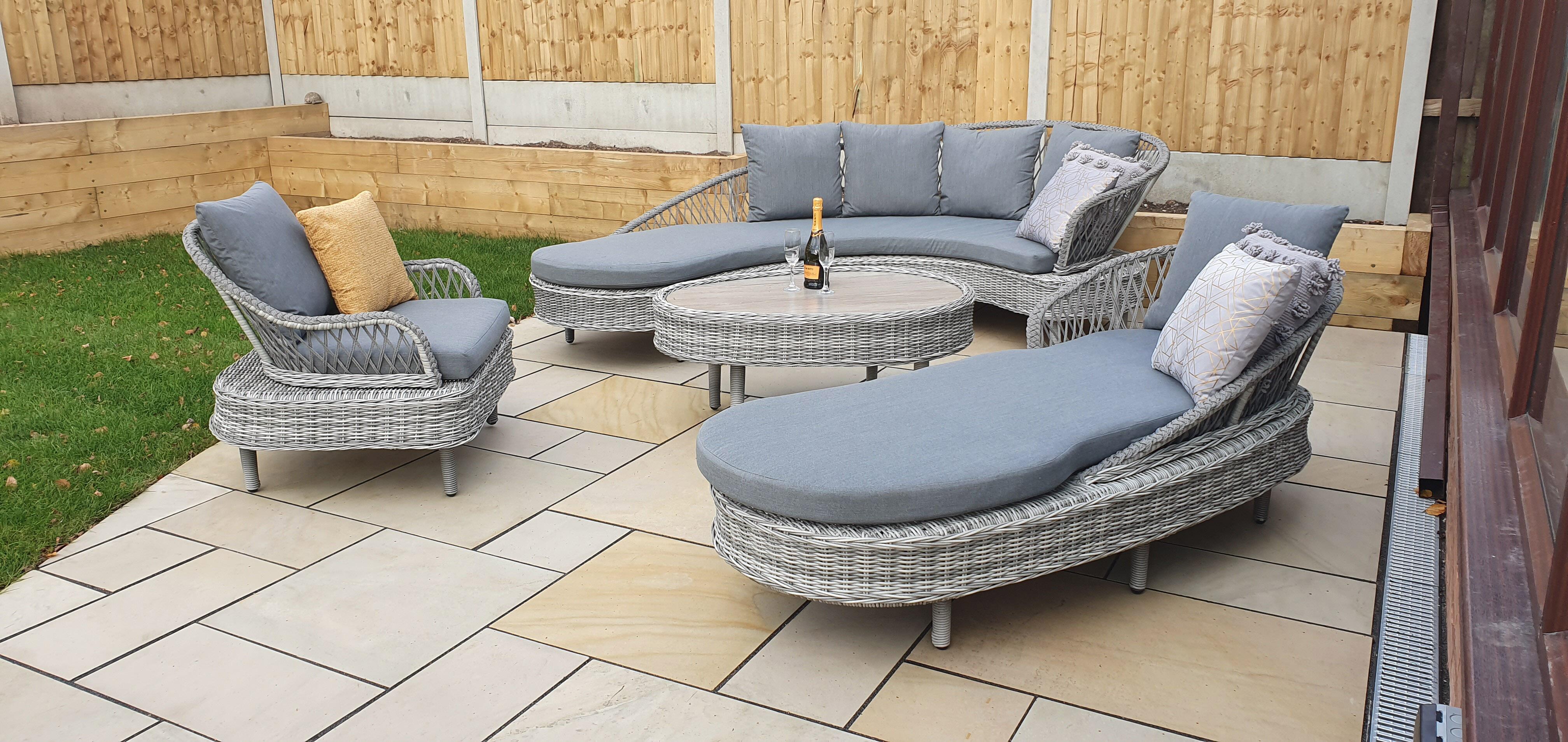 An image of Signature Weave Serenity Sofa Collection In Grey Garden Furniture