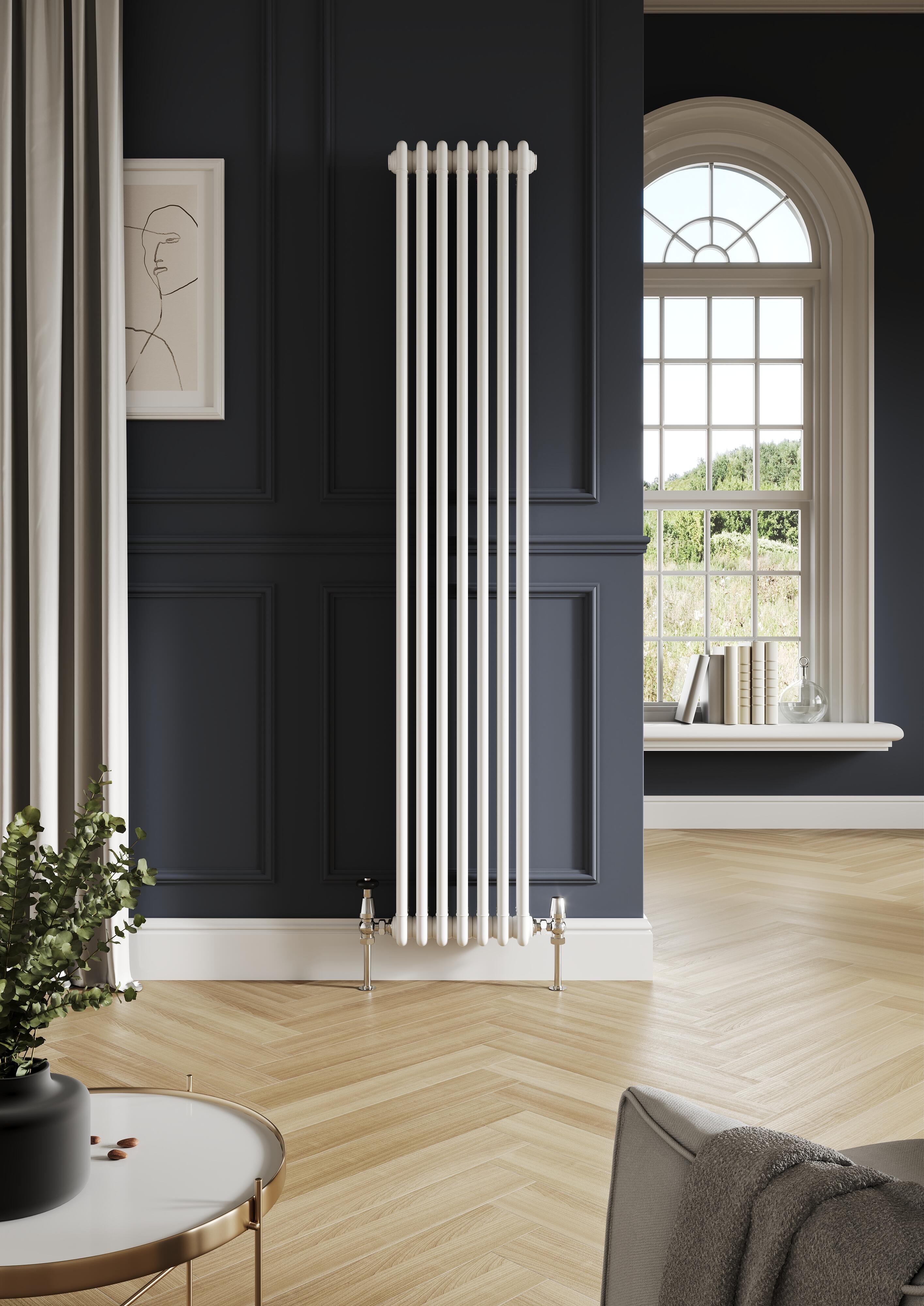 Scudo Column white vertical radiator, 3-column design, 1800mm height