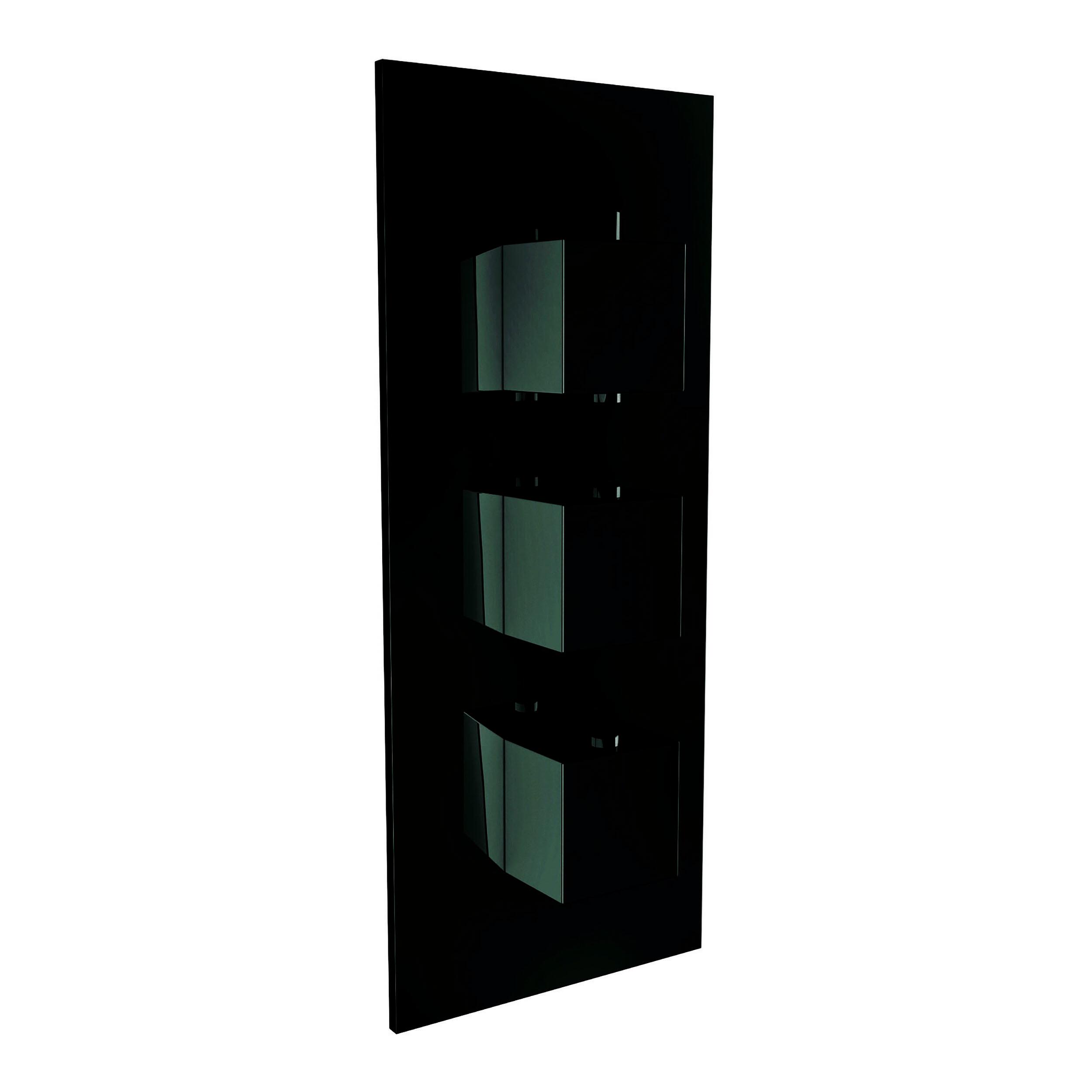Scudo Mono black square handled triple handle 2 outlet concealed shower valve, brass and steel construction