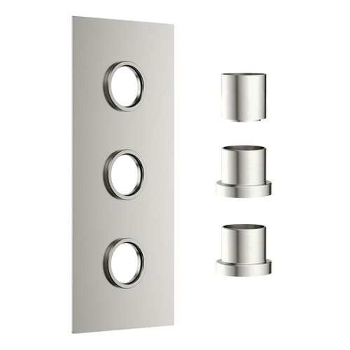 Scudo Core 3 outlet concealed shower valve, brushed nickel, stainless steel