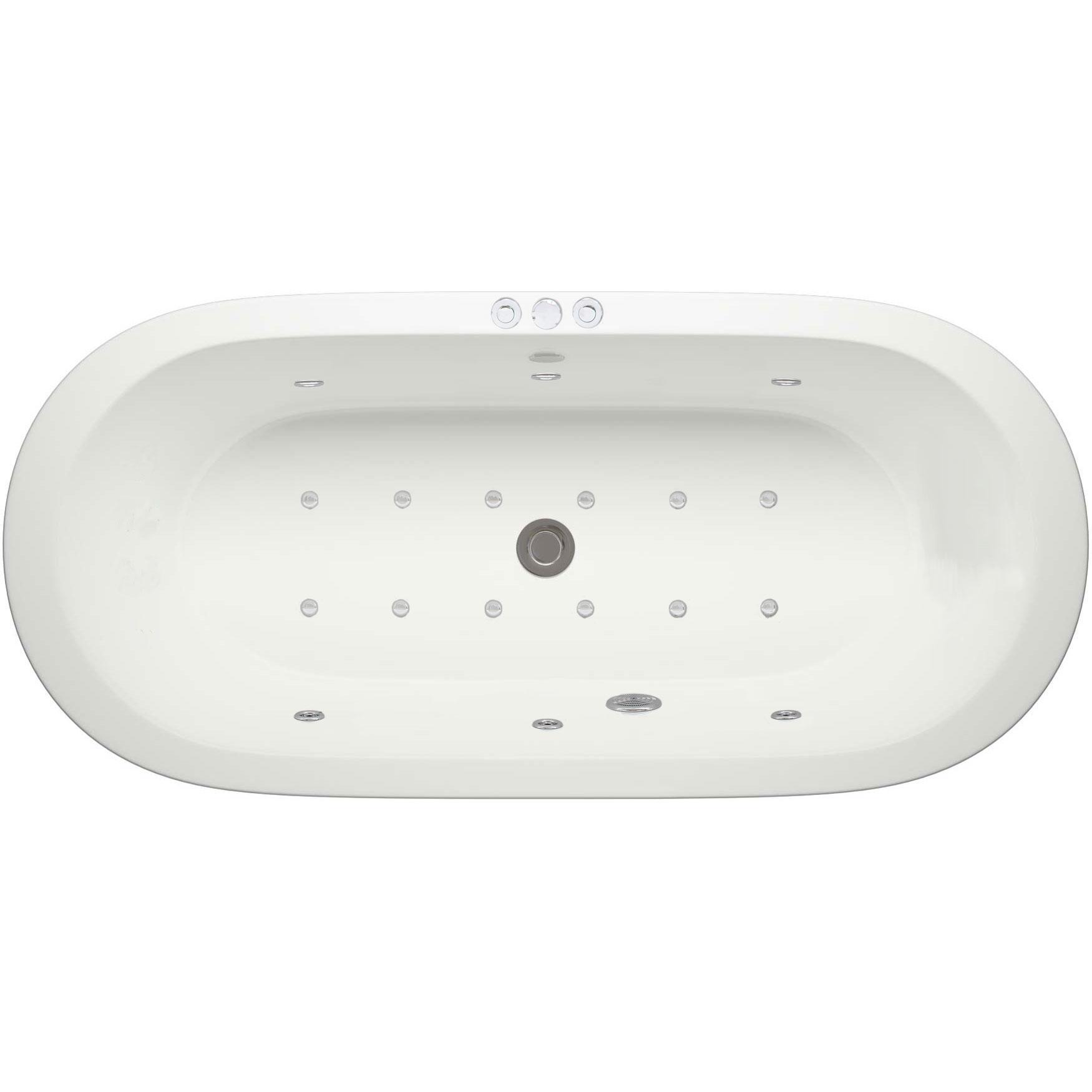 An image of Lisna Waters Curve 18 Jet Whirlpool Airspa Strand Freestanding Bath - 1700Mm X 8...