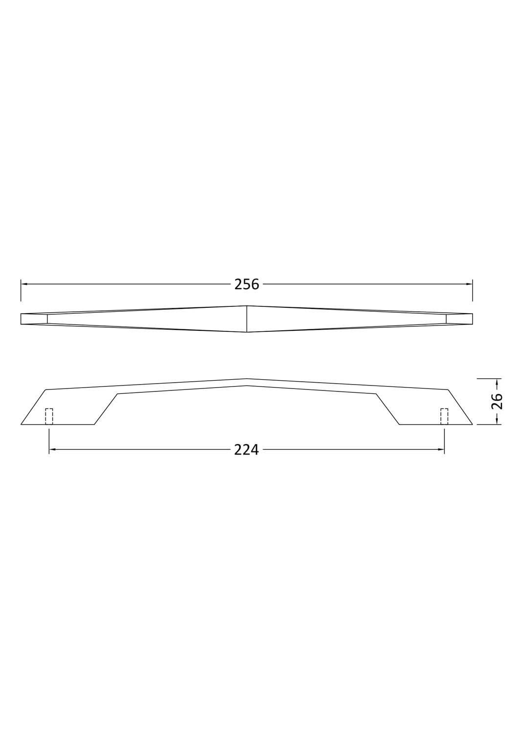 Hudson Reed Handles D Shaped Handle 224mm Chrome H104