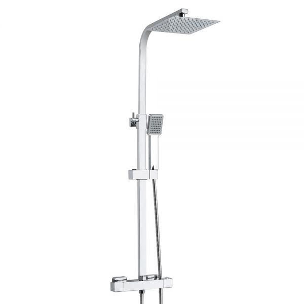 An image of Trinity Essentials Square Thermostatic Exposed Shower Kit