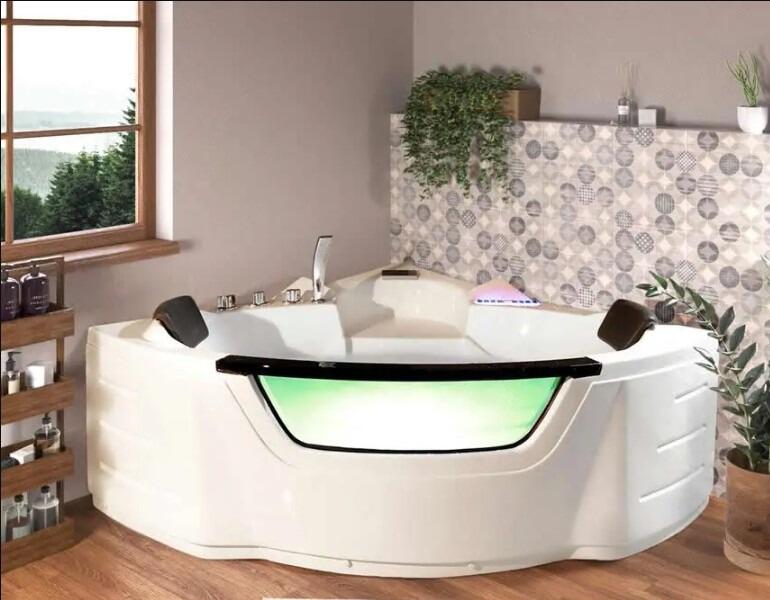 An image of Vidalux Wb15 Deluxe Electronic 1500Mm X 1500Mm Corner 2 Person Whirlpool Bath & ...
