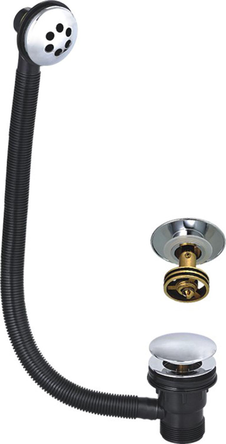 An image of Round Bath Overflow & Quick Clean Sprung Waste - Chrome