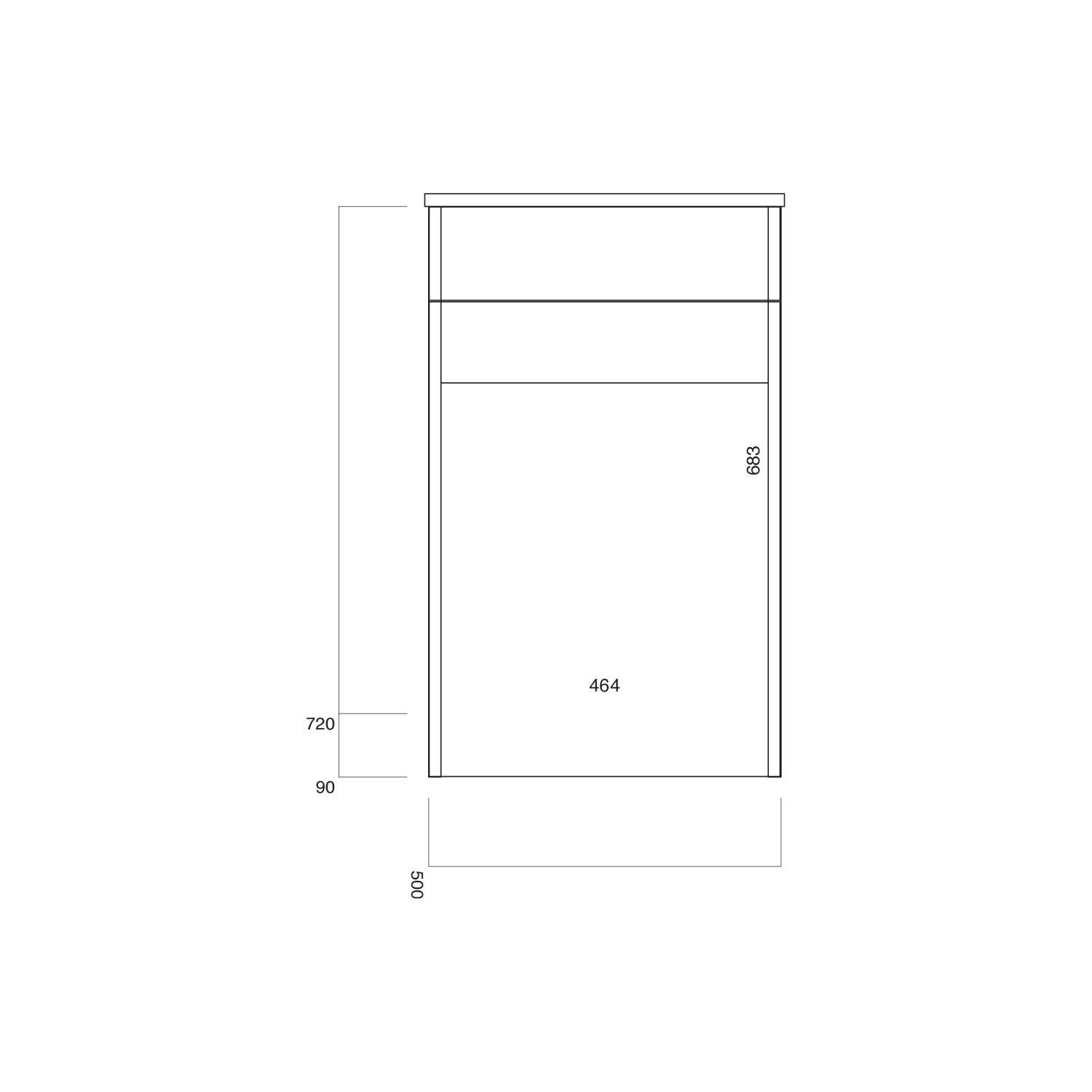 Scudo Muro 500mm floorstanding WC unit in matt grey MDF