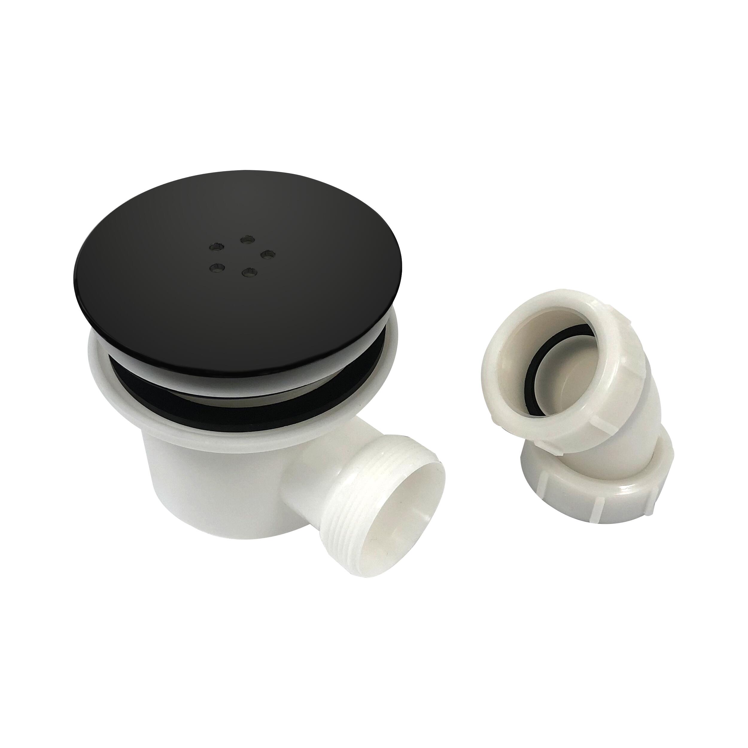 Scudo 90mm fast flow shower waste in black ABS, for 40mm shower trays