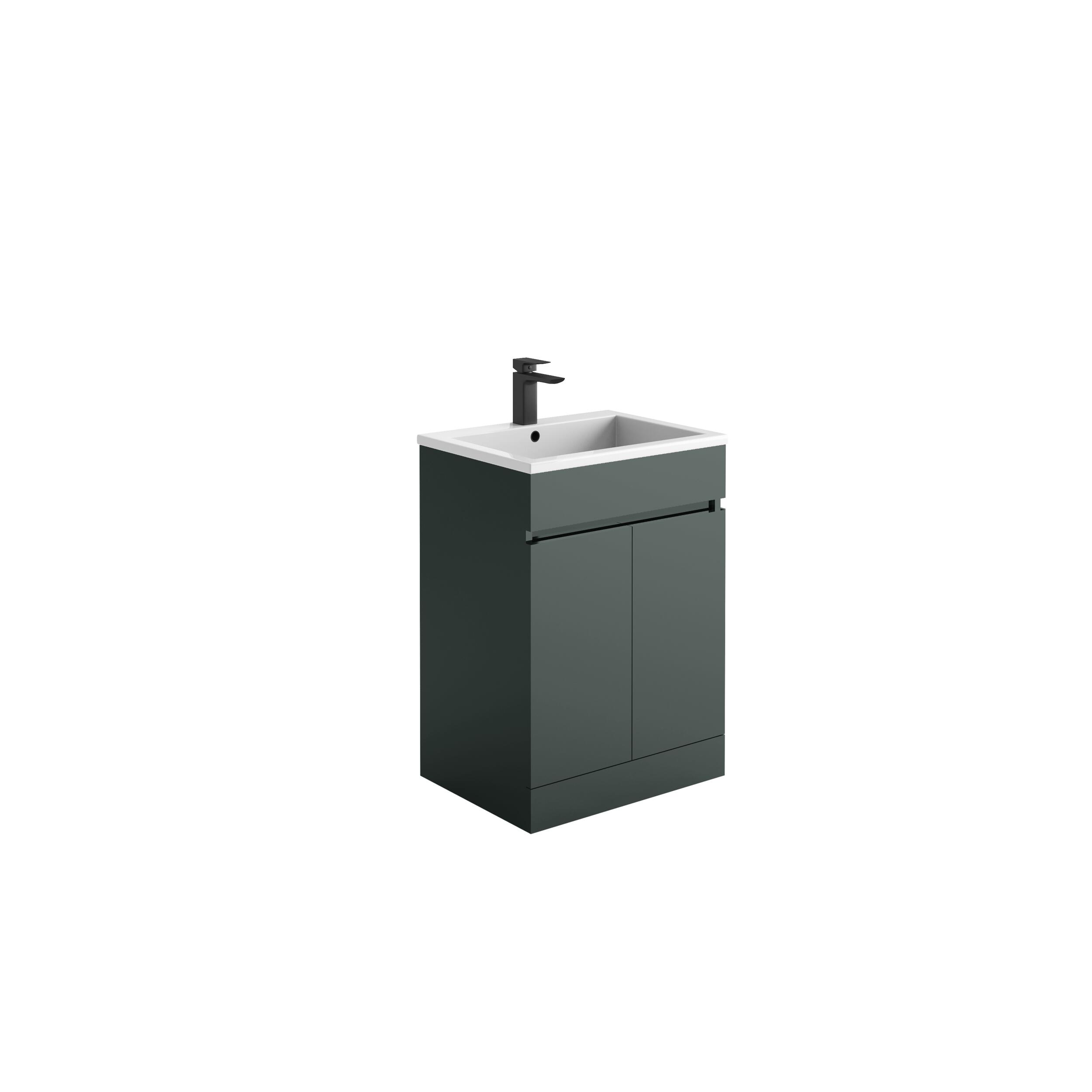 Scudo Empire 590mm anthracite floorstanding vanity unit, contemporary MDF design