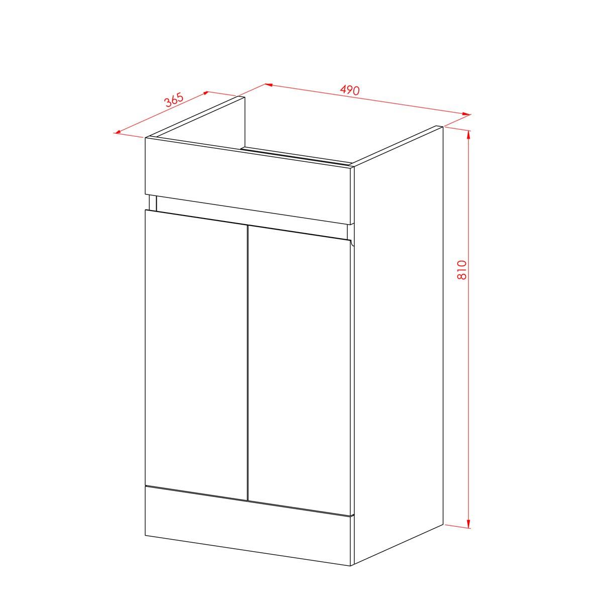 Scudo Empire white MDF floorstanding bathroom unit, 466mm width, handleless design