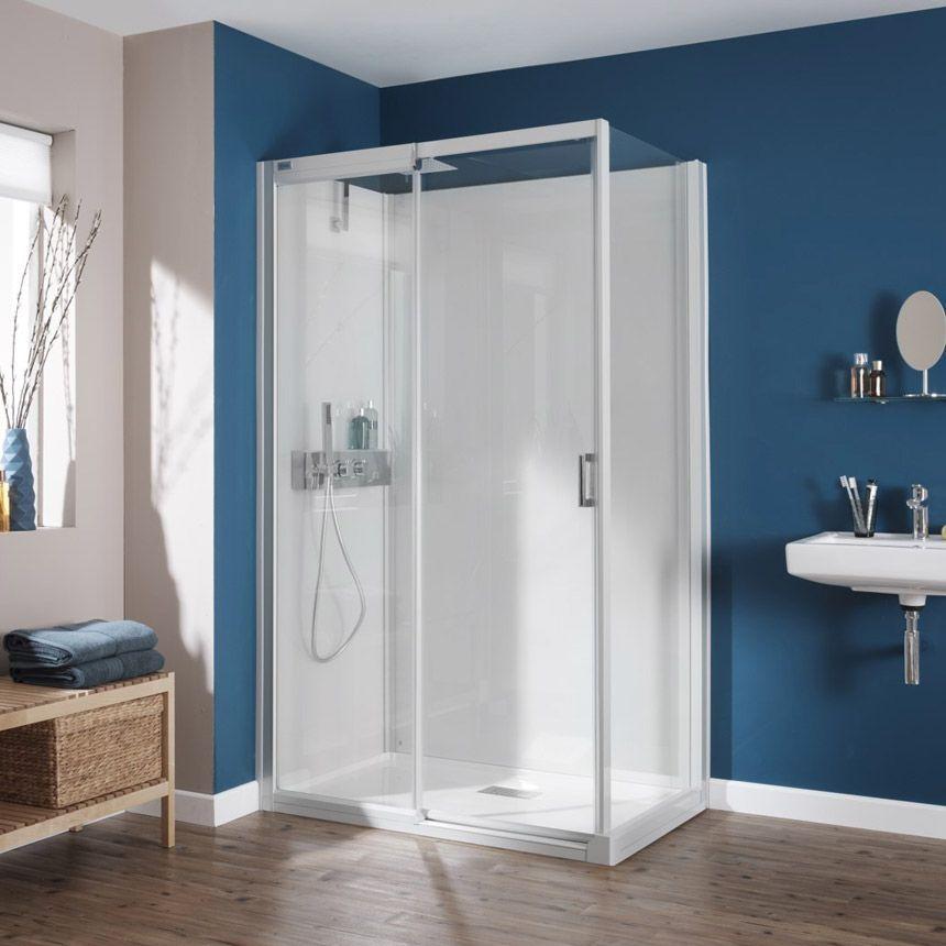 An image of Kinedo Kinemagic 1400Mm X 900Mm Design Corner Watertight Sliding Door Shower Cub...